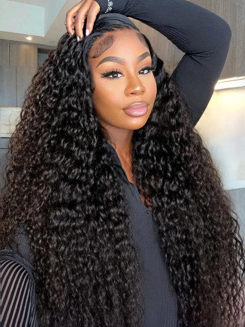 Luxurious 42 Inch Deep Wave HD Lace Frontal Human Hair Wigs - Ultimate Style and Comfort