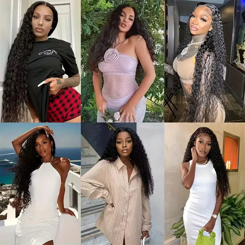 Luxurious 42 Inch Deep Wave HD Lace Frontal Human Hair Wigs - Ultimate Style and Comfort
