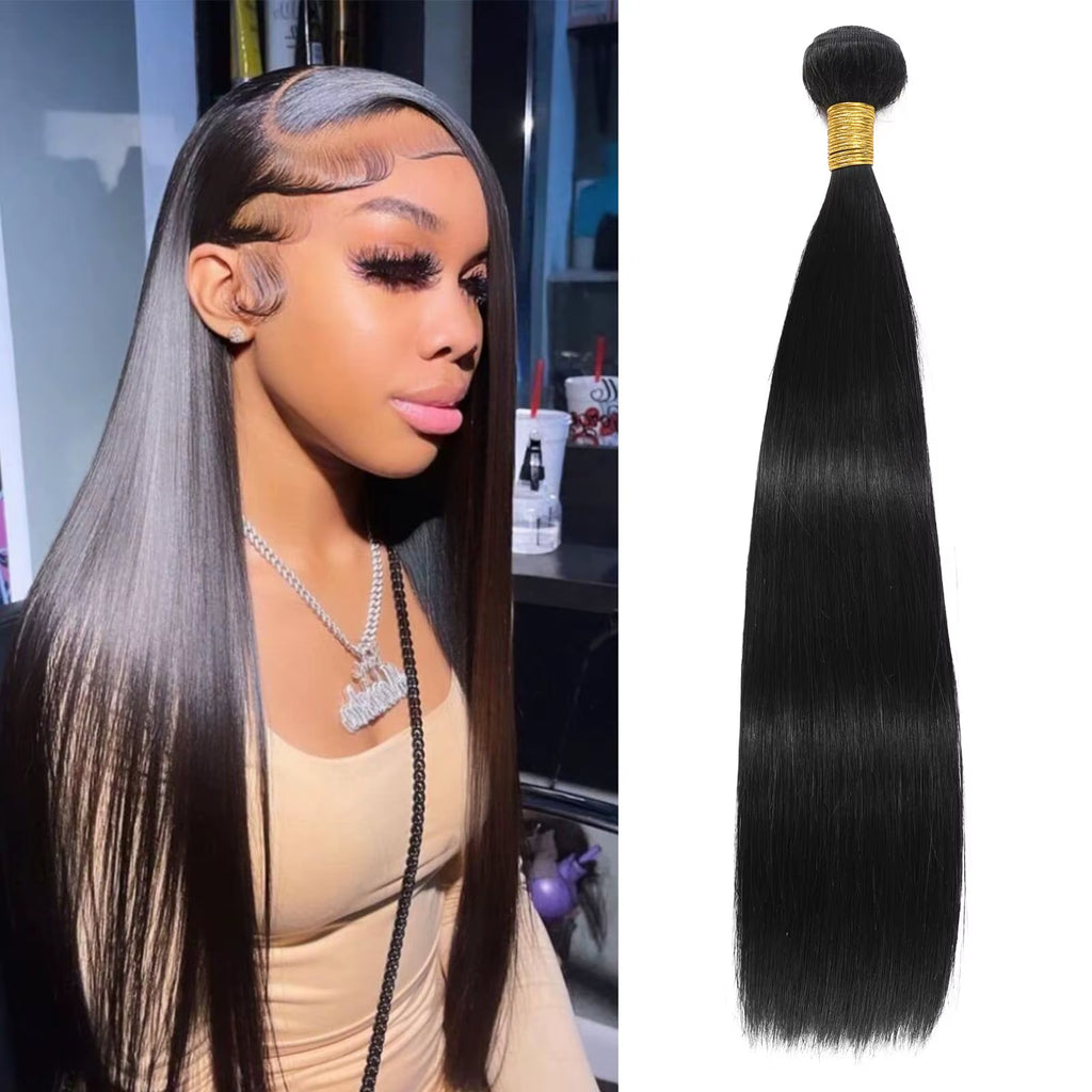 1 Bundles Brazilian Virgin Straight Hair Extensions Unprocessed Bone Straight Weave for Women Smooth Black Blonde Tips Hair