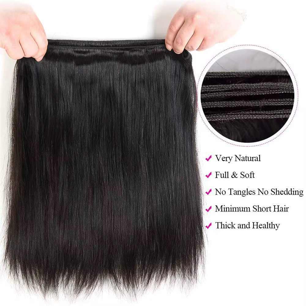 1 Bundles Brazilian Virgin Straight Hair Extensions Unprocessed Bone Straight Weave for Women Smooth Black Blonde Tips Hair