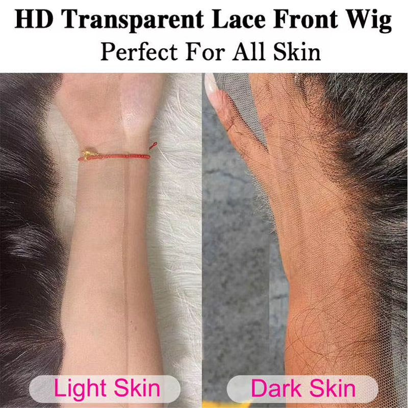 150% 180% 250% Density HD 13X6 Human Hair Wigs for Black Women,Wholesale Brazilian Virgin Hair Transparent Lace Front Wig